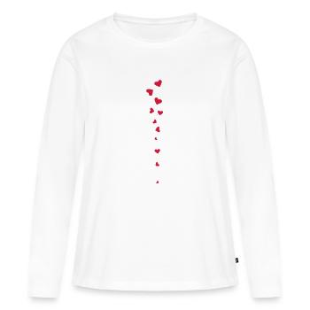 hearts - Frauen Premium Bio Langarmshirt - Weiß - Vorne - Julia (174cm)