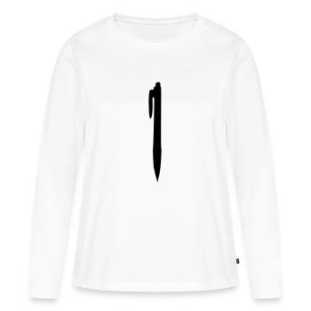 Crayon - T-shirt manches longues Premium bio Femme - blanc - Devant - Julia (174cm)