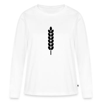 Épi de grain de blé - T-shirt manches longues Premium bio Femme - blanc - Devant - Julia (174cm)