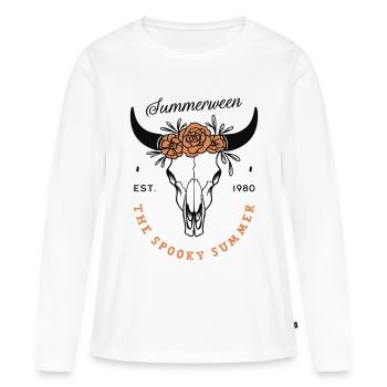Summerween été fête à thème halloween aesthetic - T-shirt manches longues Premium bio Femme - blanc - Devant - Julia (174cm)