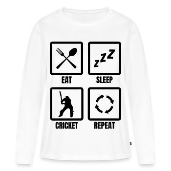 Cricket Routine - T-shirt manches longues Premium bio Femme - blanc - Devant - Julia (174cm)