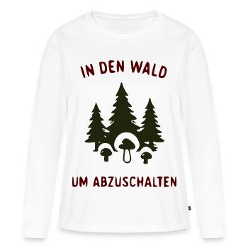 In den Wald zum Abschalten - Nature & Pilze - Frauen Premium Bio Langarmshirt - Weiß - Vorne - Julia (174cm)