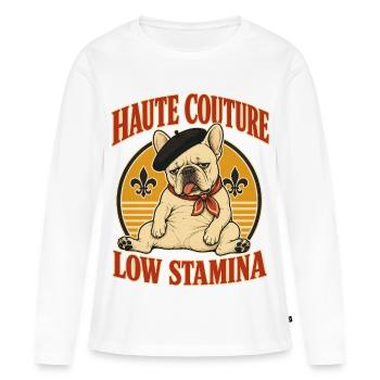 Haute Couture Niedrige Ausdauer - Frauen Premium Bio Langarmshirt - Weiß - Vorne - Julia (174cm)