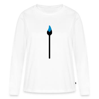 paint brush with paint - Women's Premium Organic Long Sleeve Shirt - white - Front - Julia (174cm)