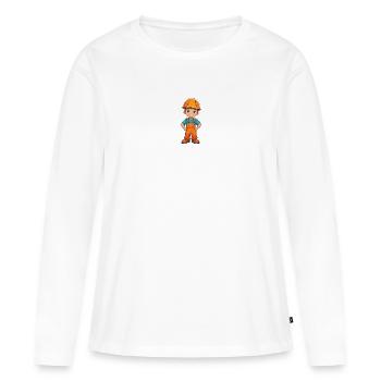 Constructeur - T-shirt manches longues Premium bio Femme - blanc - Devant - Julia (174cm)