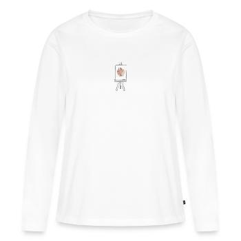 Toile - T-shirt manches longues Premium bio Femme - blanc - Devant - Julia (174cm)