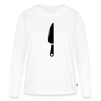 Knife icon - Women's Premium Organic Long Sleeve Shirt - white - Front - Julia (174cm)