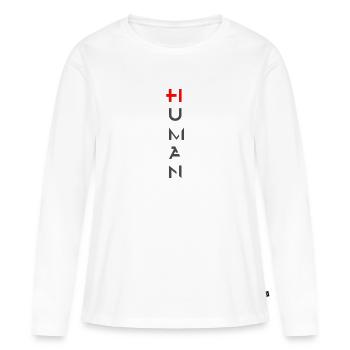 HUMAIN - T-shirt manches longues Premium bio Femme - blanc - Devant - Julia (174cm)