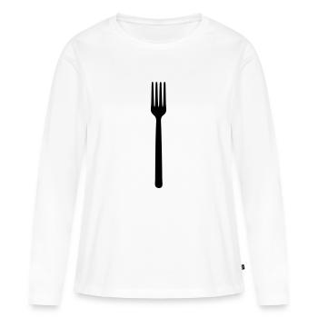 fork hungry - Women's Premium Organic Long Sleeve Shirt - white - Front - Julia (174cm)