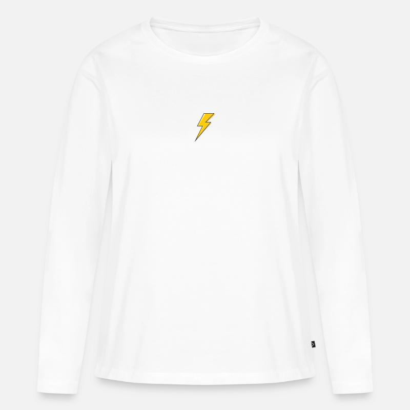 Blitz - Frauen Premium Bio Langarmshirt - Weiß