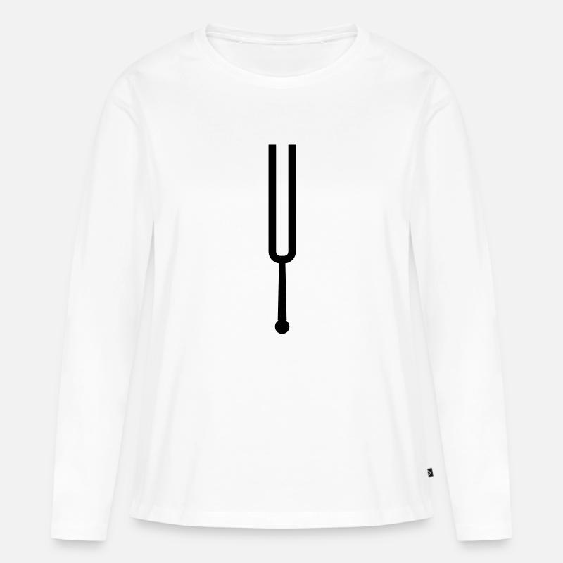 Stimmgabel - Frauen Premium Bio Langarmshirt - Weiß