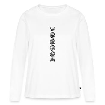 recherche dna dns génome gène science connaissances c - T-shirt manches longues Premium bio Femme - blanc - Devant - Julia (174cm)