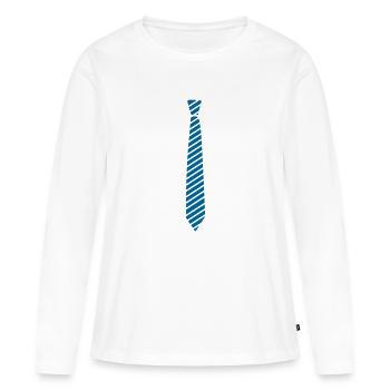 tie - Women's Premium Organic Long Sleeve Shirt - white - Front - Julia (174cm)