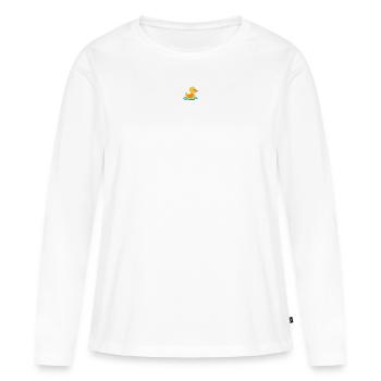 Canard en plastique - T-shirt manches longues Premium bio Femme - blanc - Devant - Julia (174cm)