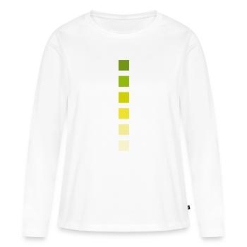 Streifen Farben  - Frauen Premium Bio Langarmshirt - Weiß - Vorne - Julia (174cm)