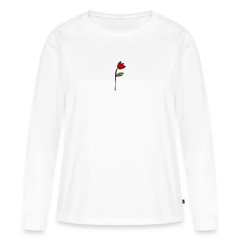 anniversaire. anniversaire décennie. humour. drôle - T-shirt manches longues Premium bio Femme - blanc - Devant - Julia (174cm)