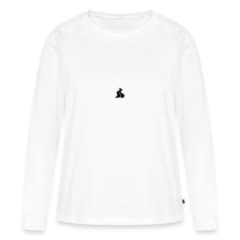 Route avec bande centrale - T-shirt manches longues Premium bio Femme - blanc - Devant - Julia (174cm)