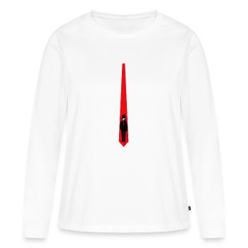 tie - Women's Premium Organic Long Sleeve Shirt - white - Front - Julia (174cm)