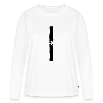 Grimpeur dans la cheminée - T-shirt manches longues Premium bio Femme - blanc - Devant - Julia (174cm)