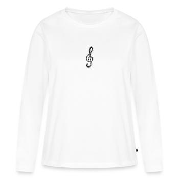 Clef - Women's Premium Organic Long Sleeve Shirt - white - Front - Julia (174cm)