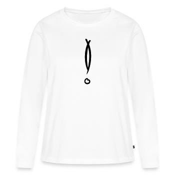Point d’exclamation décoratif. Dessiné à la main. - T-shirt manches longues Premium bio Femme - blanc - Devant - Julia (174cm)
