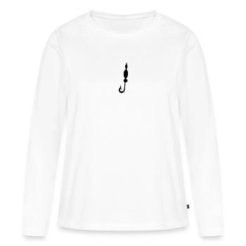 Hameçon - T-shirt manches longues Premium bio Femme - blanc - Devant - Julia (174cm)