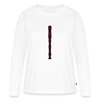 flûte à bec - T-shirt manches longues Premium bio Femme - blanc - Devant - Julia (174cm)