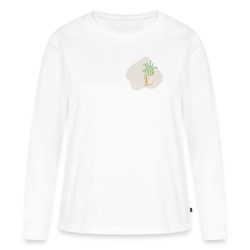 Potted plant - Women's Premium Organic Long Sleeve Shirt - white - Front - Julia (174cm)