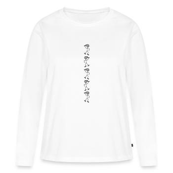 saufmaennchen_2_farbig_5_mal_untereinand - Frauen Premium Bio Langarmshirt - Weiß - Vorne - Julia (174cm)