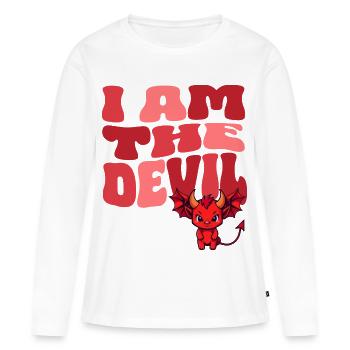 Diable Petit Diable Diable Diable Femme Diable Mec - T-shirt manches longues Premium bio Femme - blanc - Devant - Julia (174cm)