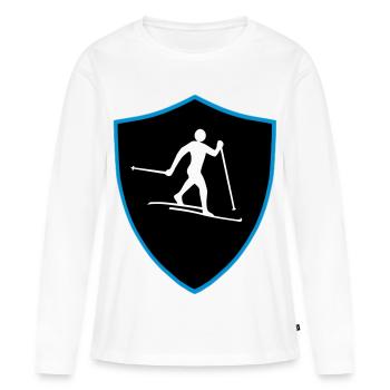 Langlauf Schild - Frauen Premium Bio Langarmshirt - Weiß - Vorne - Julia (174cm)
