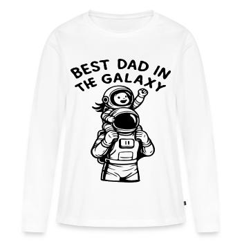 Bester Vater in der Galaxis Astronaut - Frauen Premium Bio Langarmshirt - Weiß - Vorne - Julia (174cm)