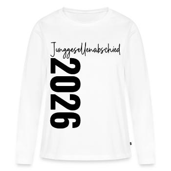 Junggesellenabschied 2026 Unterschriften Gäste Jga - Frauen Premium Bio Langarmshirt - Weiß - Vorne - Julia (174cm)