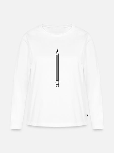 Bleistift - Frauen Premium Bio Langarmshirt - Weiß