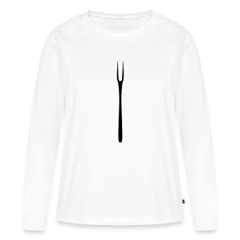 fourchette de barbecue - T-shirt manches longues Premium bio Femme - blanc - Devant - Julia (174cm)
