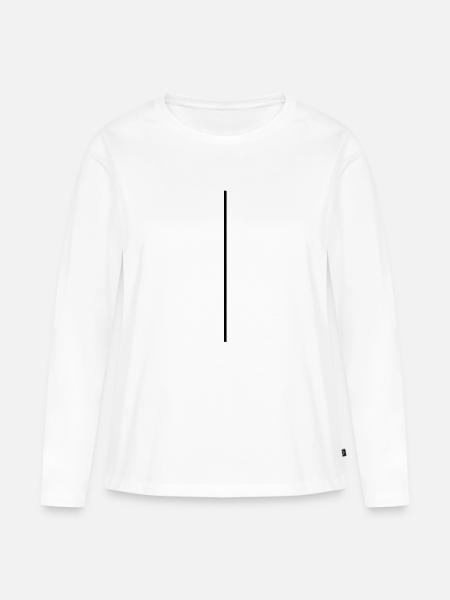 Linie - Frauen Premium Bio Langarmshirt - Weiß