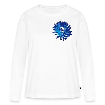 Dahlia - flowering - Women's Premium Organic Long Sleeve Shirt - white - Front - Julia (174cm)