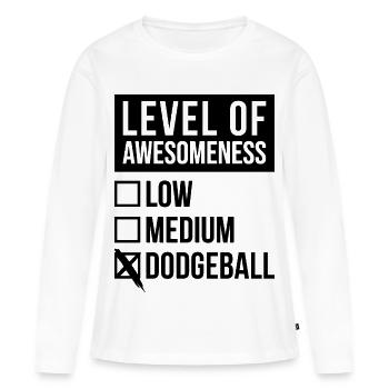 Ball-prisonnier - T-shirt manches longues Premium bio Femme - blanc - Devant - Julia (174cm)