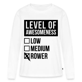 Rudern, Rudern, Rudern - Frauen Premium Bio Langarmshirt - Weiß - Vorne - Julia (174cm)