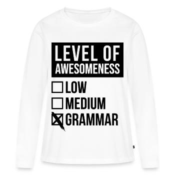 Grammar Grammar Grammar - Women's Premium Organic Long Sleeve Shirt - white - Front - Julia (174cm)