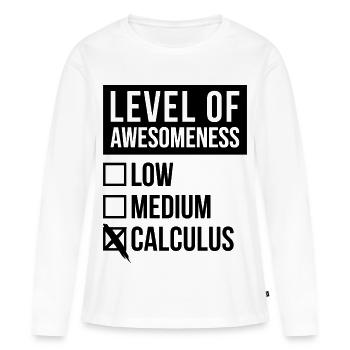 Calcul différentiel Calcul différentiel Calcul - T-shirt manches longues Premium bio Femme - blanc - Devant - Julia (174cm)