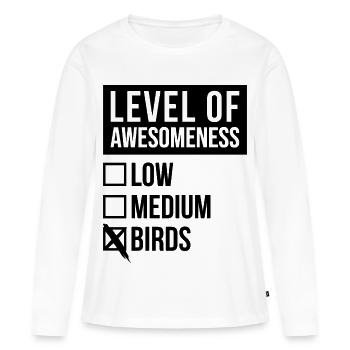 Oiseau Oiseau Oiseau - T-shirt manches longues Premium bio Femme - blanc - Devant - Julia (174cm)