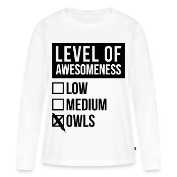 Eule Eule Eule Eule - Frauen Premium Bio Langarmshirt - Weiß - Vorne - Julia (174cm)