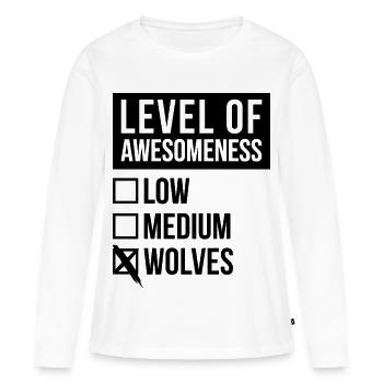 Wolf Wolf Wolf - Frauen Premium Bio Langarmshirt - Weiß - Vorne - Julia (174cm)