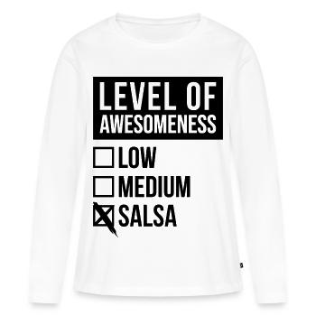 salsa - T-shirt manches longues Premium bio Femme - blanc - Devant - Julia (174cm)