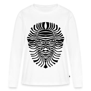 psy-chic psychedlic sixties good voodoo mask - Frauen Premium Bio Langarmshirt - Weiß - Vorne - Julia (174cm)