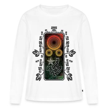Dicton reggae avec haut-parleurs - T-shirt manches longues Premium bio Femme - blanc - Devant - Julia (174cm)