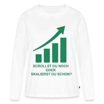 Online Business Motivation - Women's Premium Organic Long Sleeve Shirt - white - Front - Julia (174cm)