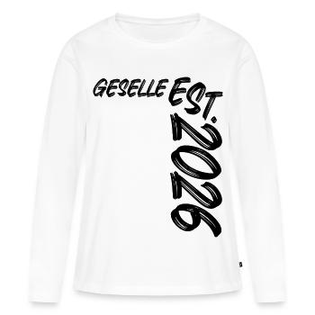Compagnon fondé en 2026 - T-shirt manches longues Premium bio Femme - blanc - Devant - Julia (174cm)