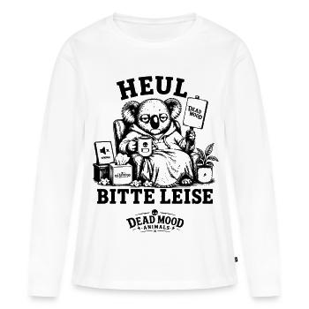 Nicht jedes Problem braucht ein Publikum. - Frauen Premium Bio Langarmshirt - Weiß - Vorne - Julia (174cm)